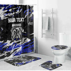 Personalized Canterbury-Bankstown Bulldogs Bathroom Set Graffiti Grunge Abstract Urban Street Style Design