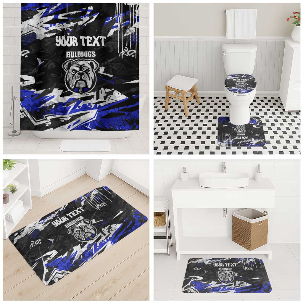 Personalized Canterbury-Bankstown Bulldogs Bathroom Set Graffiti Grunge Abstract Urban Street Style Design