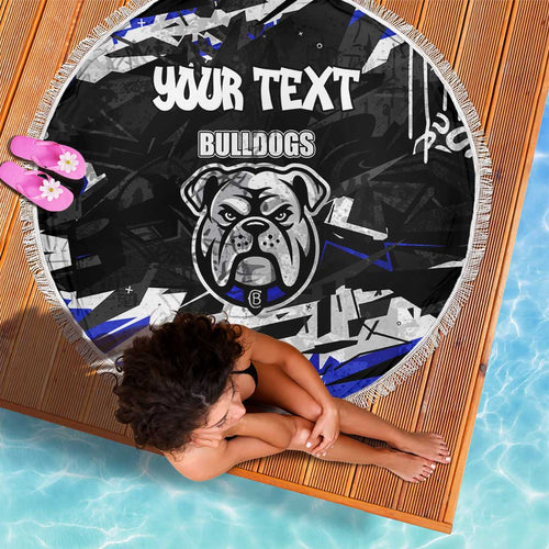 Personalized Canterbury-Bankstown Bulldogs Beach Blanket Graffiti Grunge Abstract Urban Street Style Design