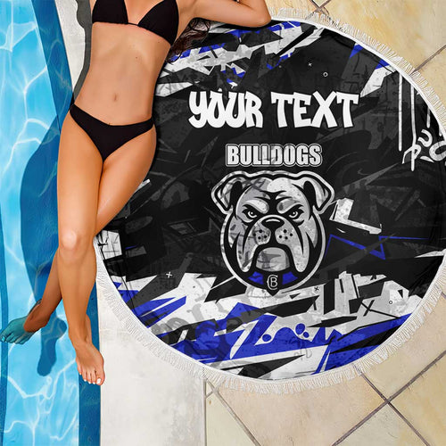 Personalized Canterbury-Bankstown Bulldogs Beach Blanket Graffiti Grunge Abstract Urban Street Style Design
