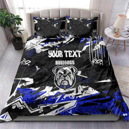Personalized Canterbury-Bankstown Bulldogs Bedding Set Graffiti Grunge Abstract Urban Street Style Design