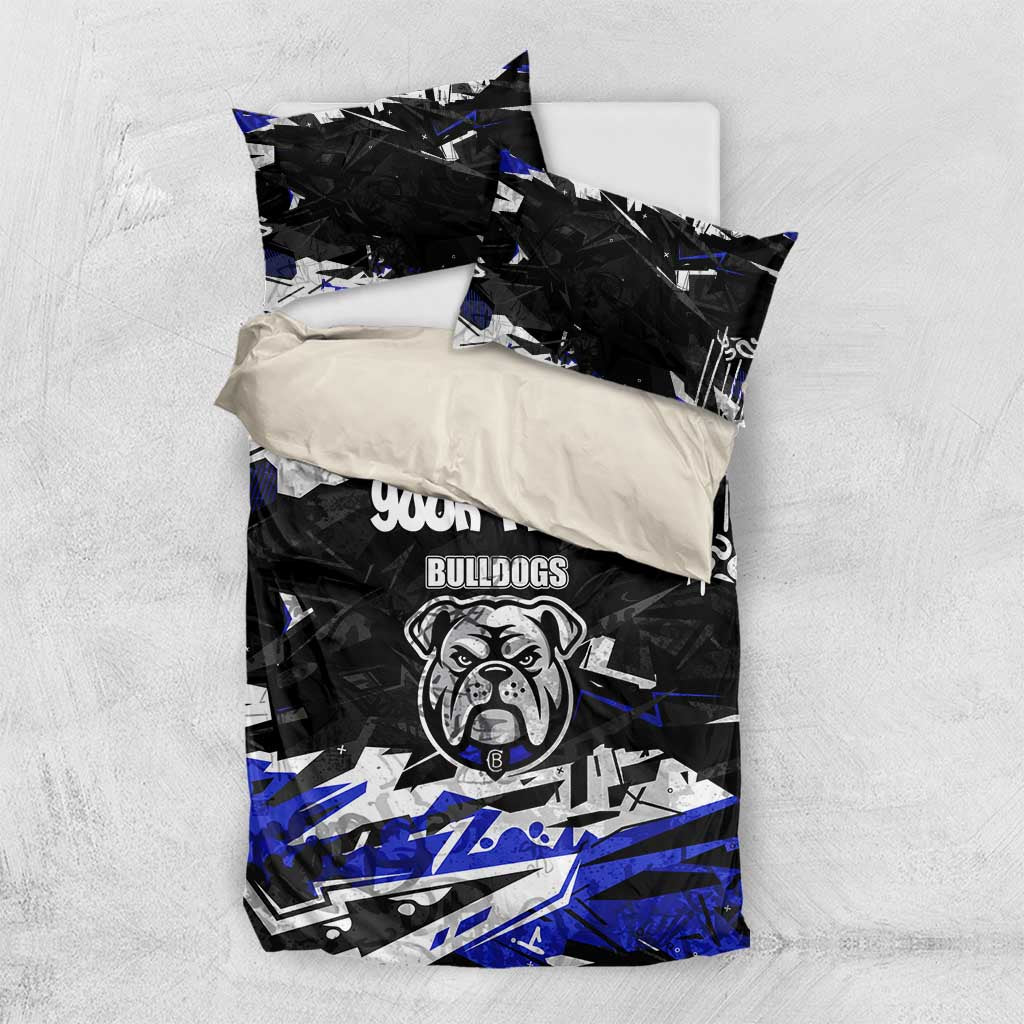 Personalized Canterbury-Bankstown Bulldogs Bedding Set Graffiti Grunge Abstract Urban Street Style Design