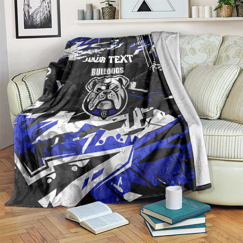 Personalized Canterbury-Bankstown Bulldogs Blanket Graffiti Grunge Abstract Urban Street Style Design
