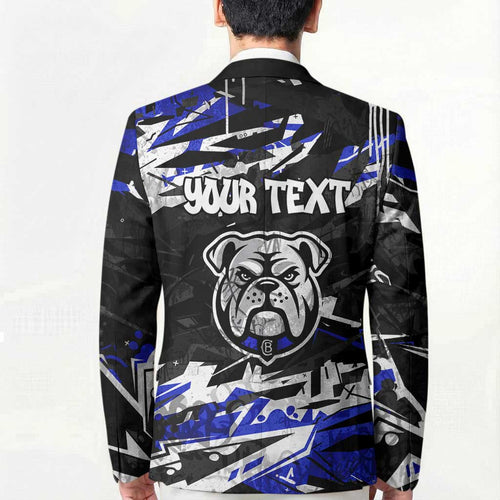 Personalized Canterbury-Bankstown Bulldogs Blazer Graffiti Grunge Abstract Urban Street Style Design