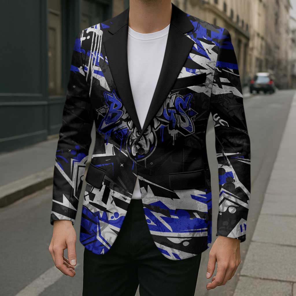 Personalized Canterbury-Bankstown Bulldogs Blazer Graffiti Grunge Abstract Urban Street Style Design
