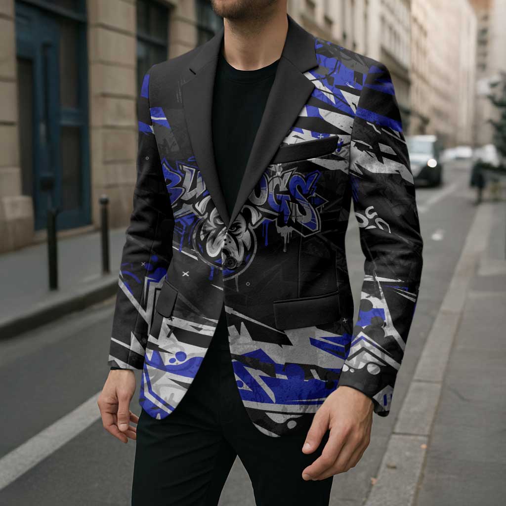 Personalized Canterbury-Bankstown Bulldogs Blazer Graffiti Grunge Abstract Urban Street Style Design