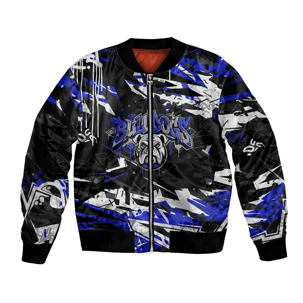 Personalized Canterbury-Bankstown Bulldogs Bomber Jacket Graffiti Grunge Abstract Urban Street Style Design