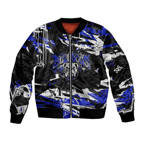 Personalized Canterbury-Bankstown Bulldogs Bomber Jacket Graffiti Grunge Abstract Urban Street Style Design