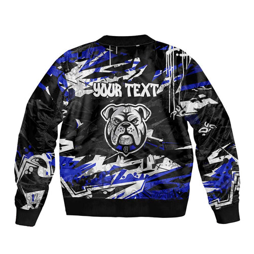 Personalized Canterbury-Bankstown Bulldogs Bomber Jacket Graffiti Grunge Abstract Urban Street Style Design
