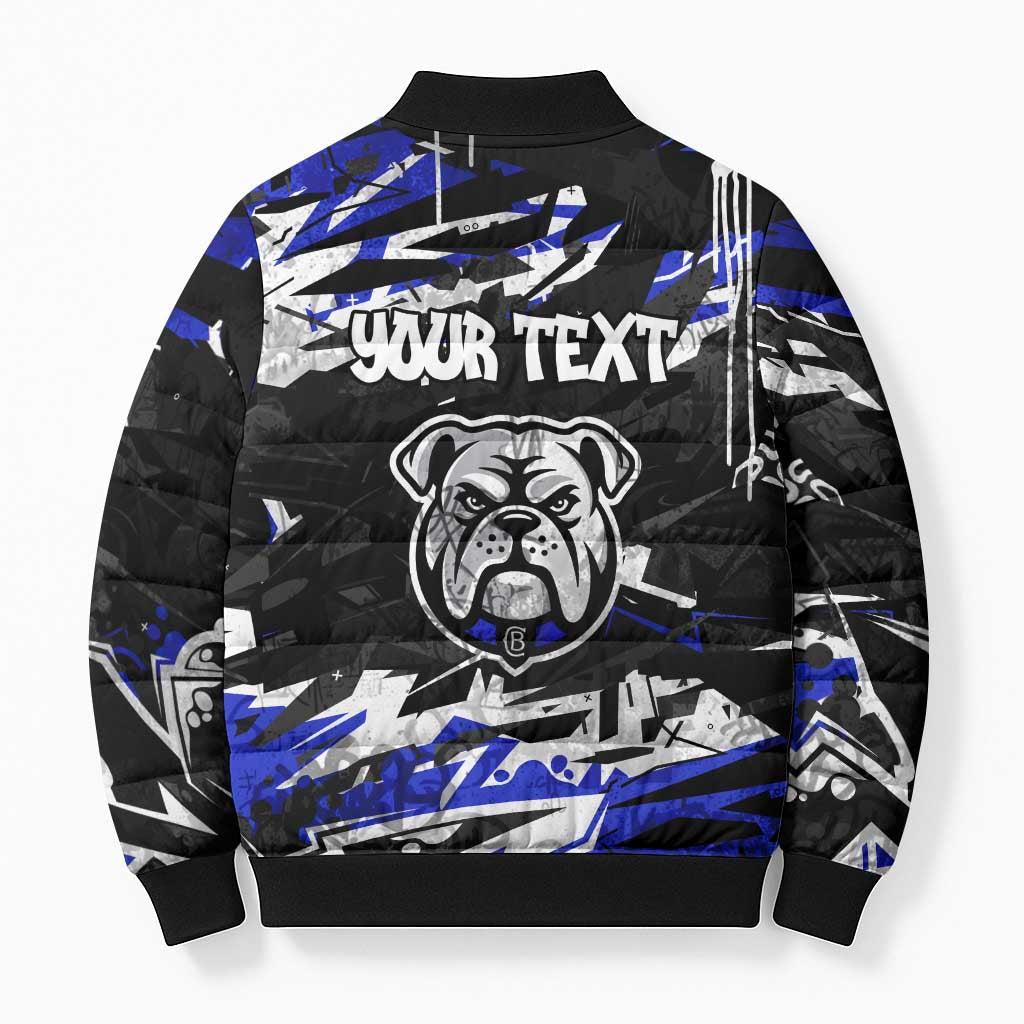 Personalized Canterbury-Bankstown Bulldogs Bomber Puffer Jacket Graffiti Grunge Abstract Urban Street Style Design