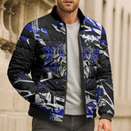 Personalized Canterbury-Bankstown Bulldogs Bomber Puffer Jacket Graffiti Grunge Abstract Urban Street Style Design