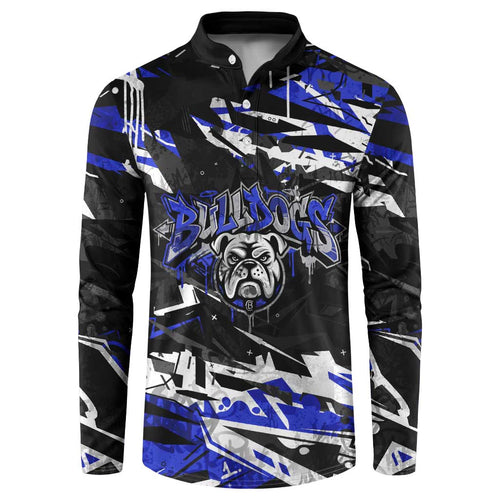 Personalized Canterbury-Bankstown Bulldogs Button Sweatshirt Graffiti Grunge Abstract Urban Street Style Design