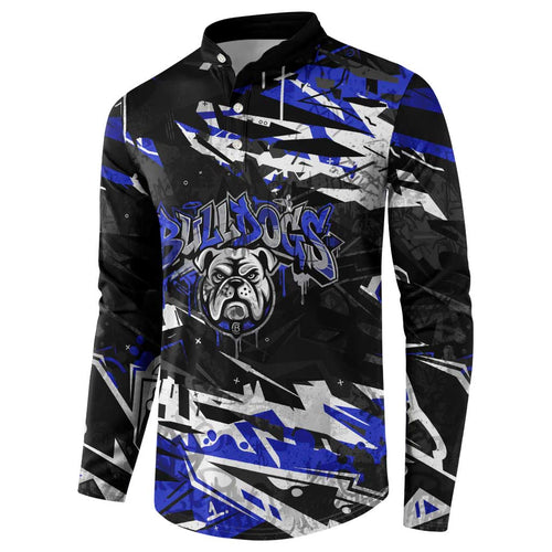 Personalized Canterbury-Bankstown Bulldogs Button Sweatshirt Graffiti Grunge Abstract Urban Street Style Design