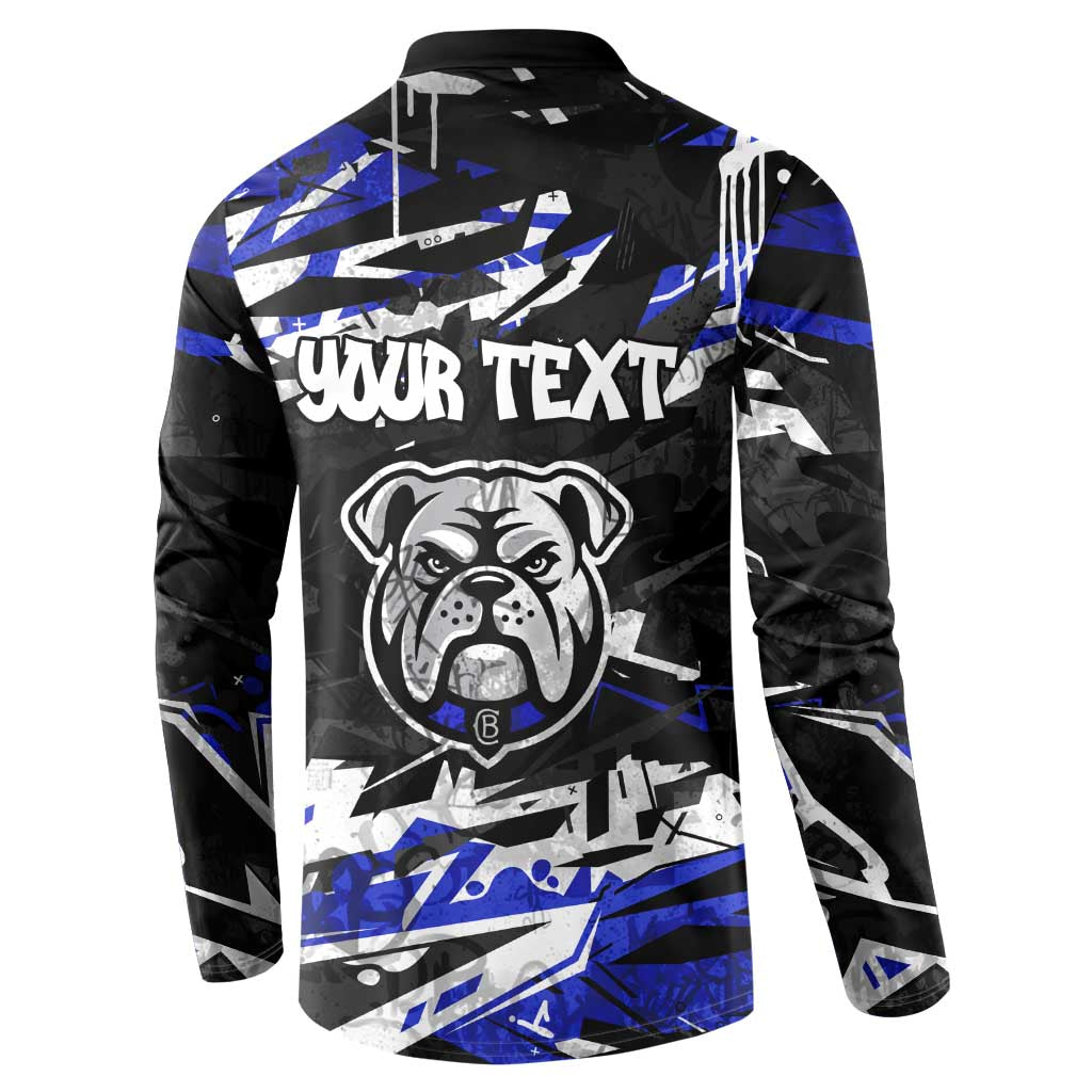 Personalized Canterbury-Bankstown Bulldogs Button Sweatshirt Graffiti Grunge Abstract Urban Street Style Design