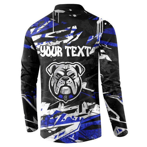 Personalized Canterbury-Bankstown Bulldogs Button Sweatshirt Graffiti Grunge Abstract Urban Street Style Design