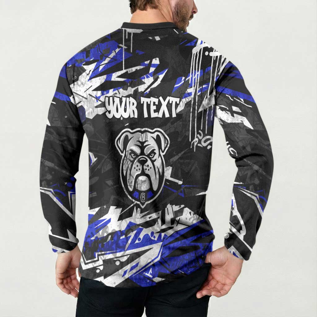 Personalized Canterbury-Bankstown Bulldogs Button Sweatshirt Graffiti Grunge Abstract Urban Street Style Design