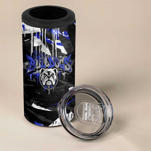 Personalized Canterbury-Bankstown Bulldogs 4 in 1 Can Cooler Tumbler Graffiti Grunge Abstract Urban Street Style Design