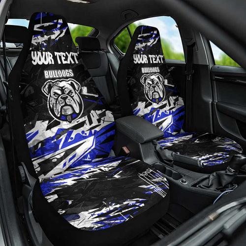 Personalized Canterbury-Bankstown Bulldogs Car Seat Cover Graffiti Grunge Abstract Urban Street Style Design