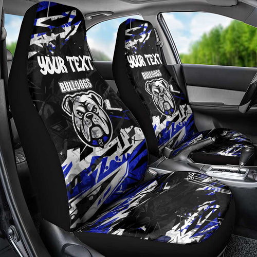 Personalized Canterbury-Bankstown Bulldogs Car Seat Cover Graffiti Grunge Abstract Urban Street Style Design