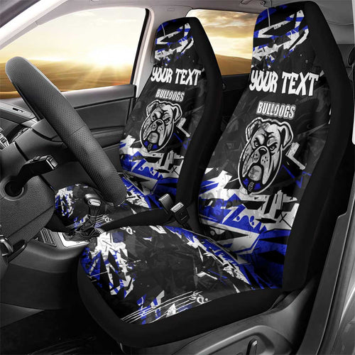 Personalized Canterbury-Bankstown Bulldogs Car Seat Cover Graffiti Grunge Abstract Urban Street Style Design
