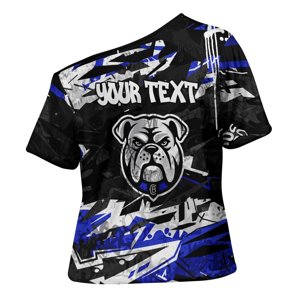 Personalized Canterbury-Bankstown Bulldogs Cross Shoulder Shirt Graffiti Grunge Abstract Urban Street Style Design