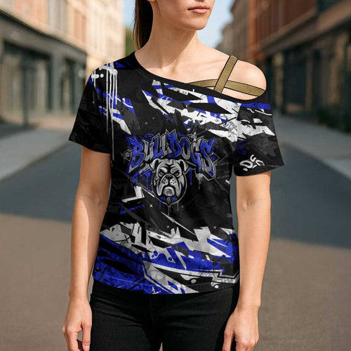 Personalized Canterbury-Bankstown Bulldogs Cross Shoulder Shirt Graffiti Grunge Abstract Urban Street Style Design