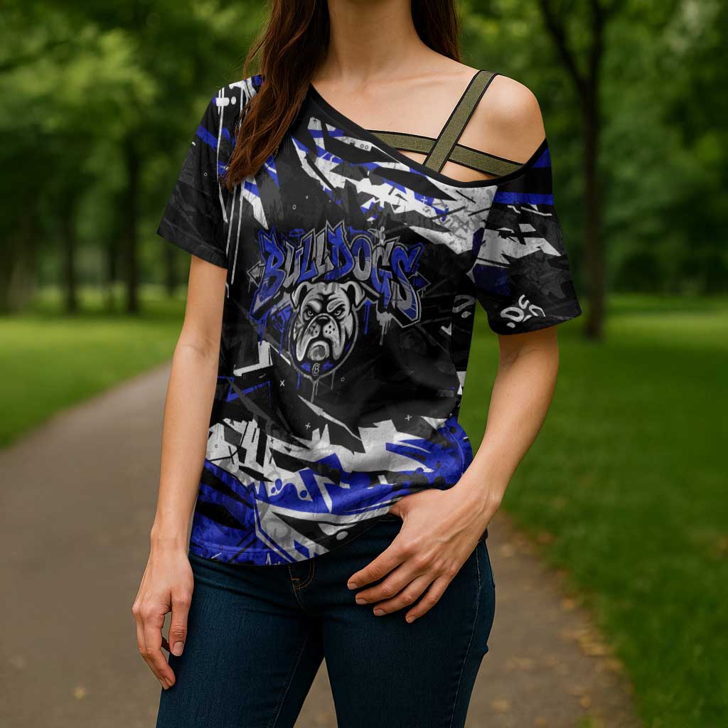 Personalized Canterbury-Bankstown Bulldogs Cross Shoulder Shirt Graffiti Grunge Abstract Urban Street Style Design