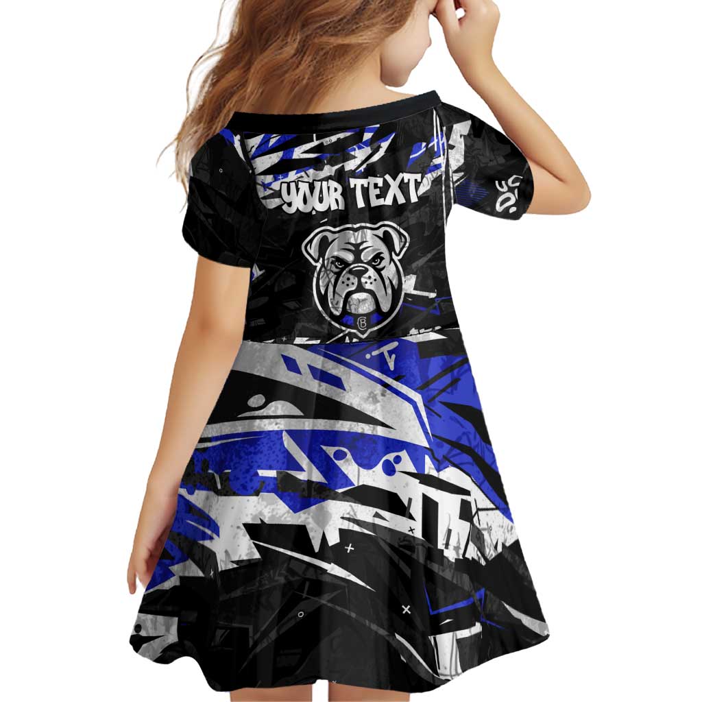 Personalized Canterbury-Bankstown Bulldogs Family Matching Off The Shoulder Long Sleeve Dress and Hawaiian Shirt Graffiti Grunge Abstract Urban Street Style Design