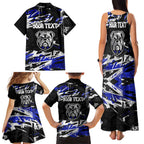 Personalized Canterbury-Bankstown Bulldogs Family Matching Tank Maxi Dress and Hawaiian Shirt Graffiti Grunge Abstract Urban Street Style Design
