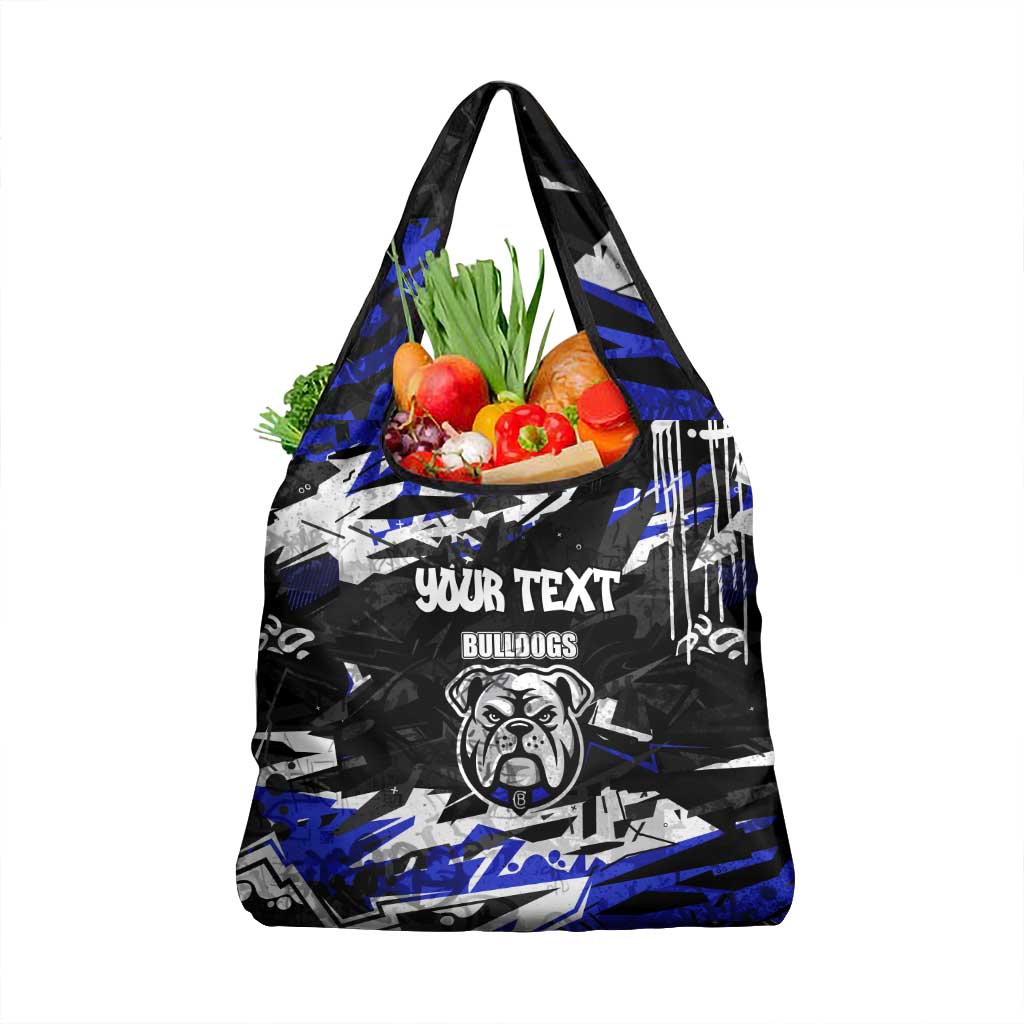 Personalized Canterbury-Bankstown Bulldogs Grocery Bag Graffiti Grunge Abstract Urban Street Style Design
