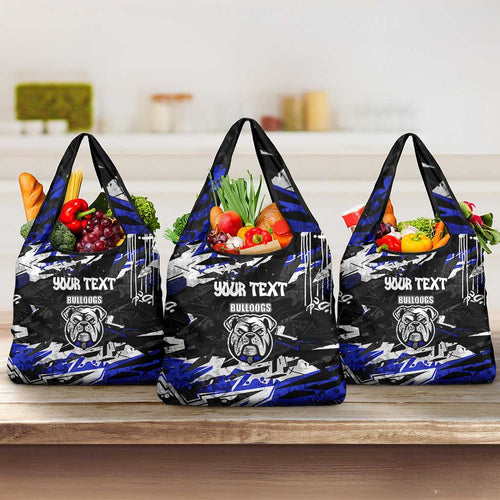 Personalized Canterbury-Bankstown Bulldogs Grocery Bag Graffiti Grunge Abstract Urban Street Style Design