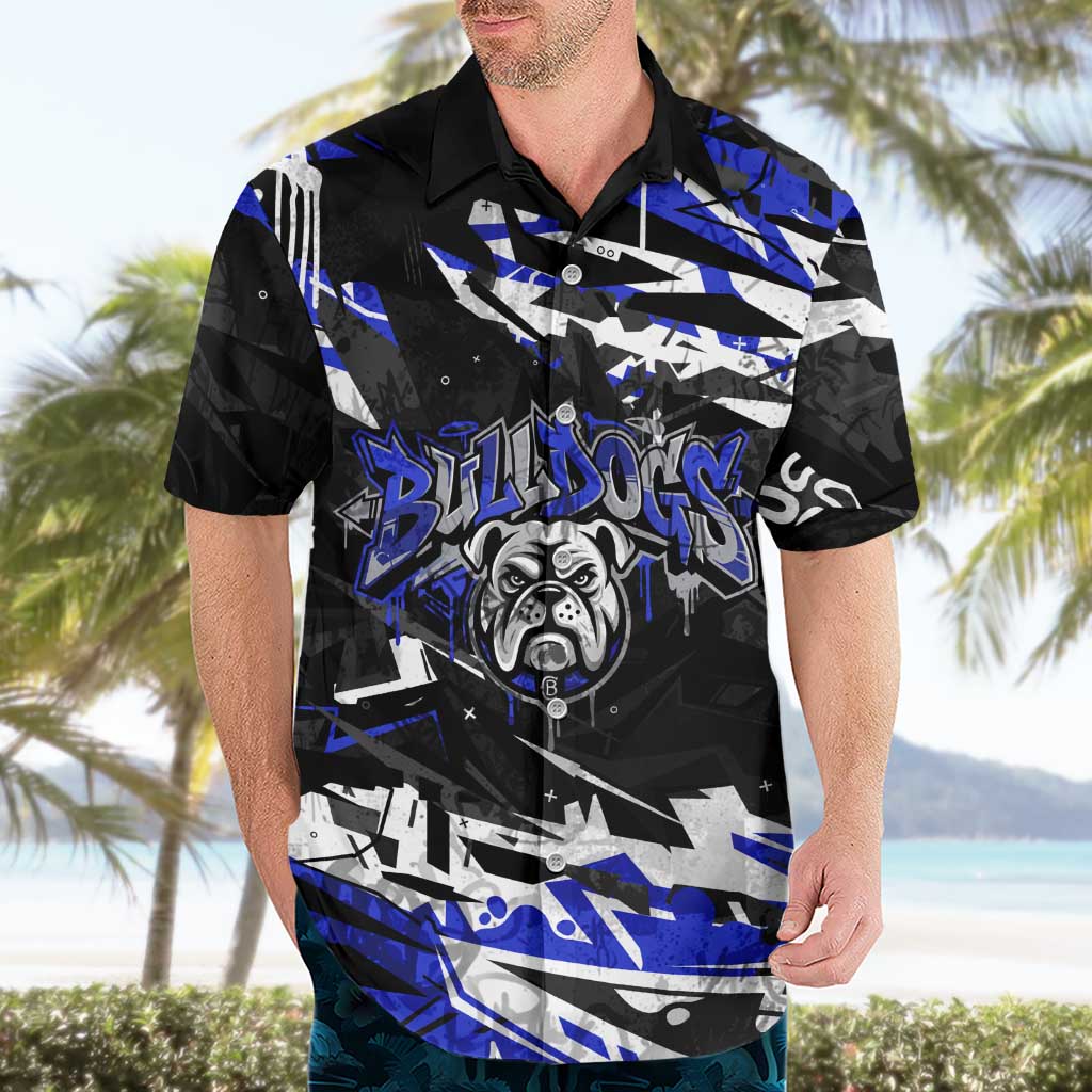 Personalized Canterbury-Bankstown Bulldogs Hawaiian Shirt Graffiti Grunge Abstract Urban Street Style Design