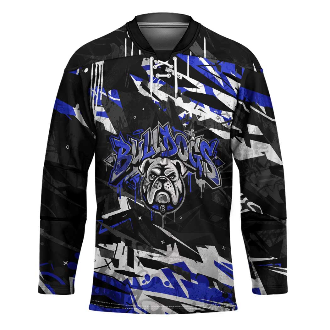 Personalized Canterbury-Bankstown Bulldogs Hockey Jersey Graffiti Grunge Abstract Urban Street Style Design