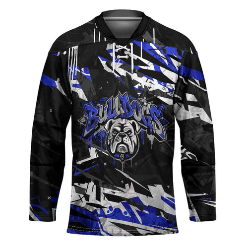 Personalized Canterbury-Bankstown Bulldogs Hockey Jersey Graffiti Grunge Abstract Urban Street Style Design