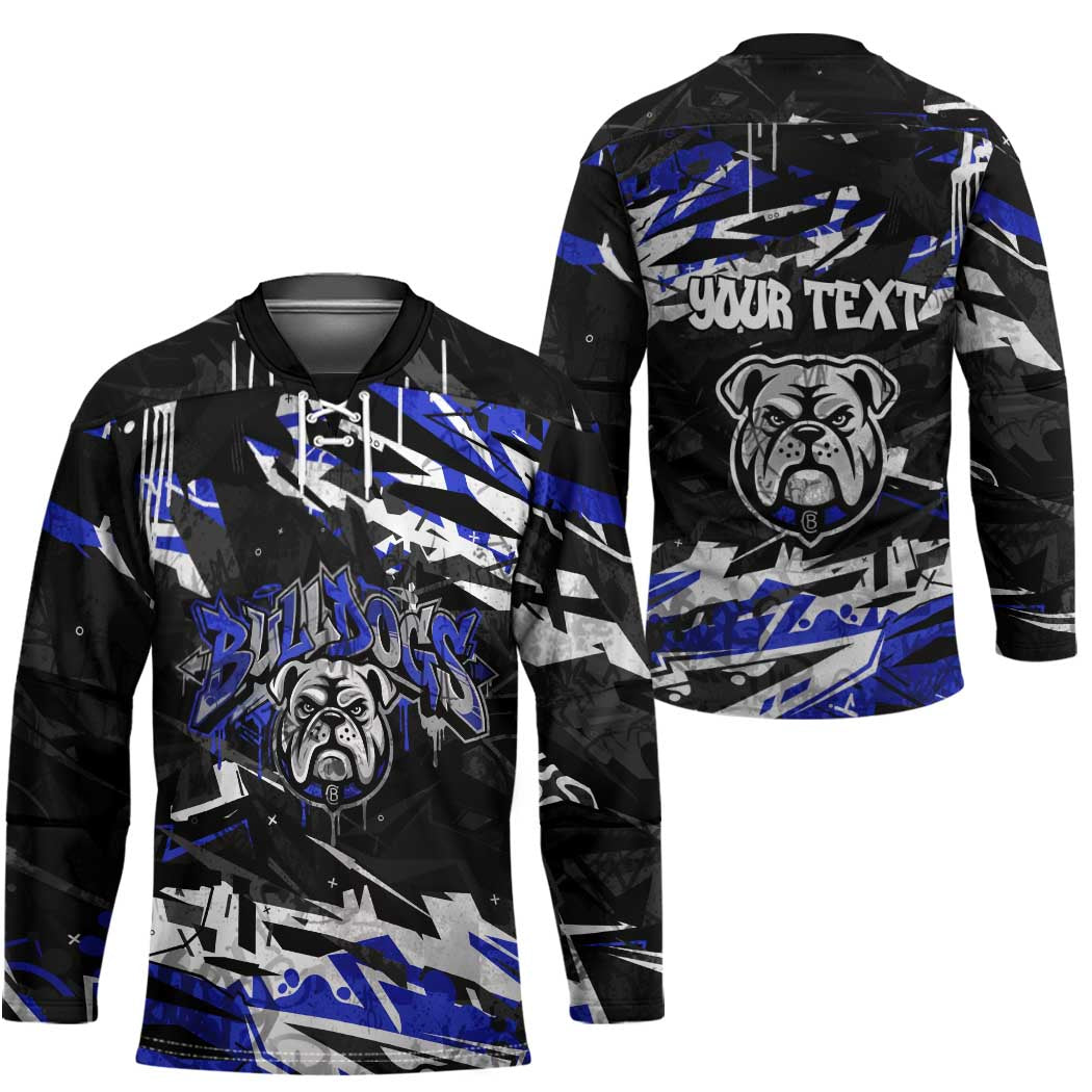 Personalized Canterbury-Bankstown Bulldogs Hockey Jersey Graffiti Grunge Abstract Urban Street Style Design