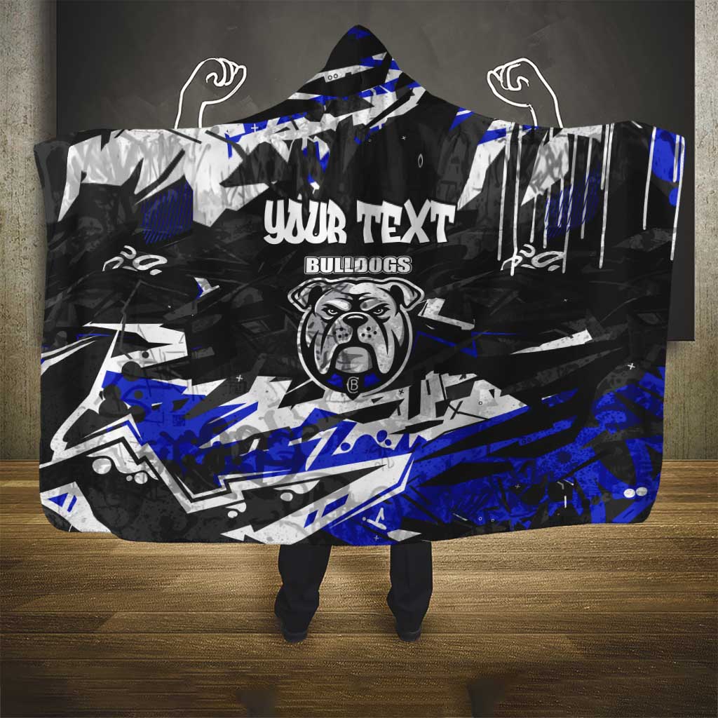 Personalized Canterbury-Bankstown Bulldogs Hooded Blanket Graffiti Grunge Abstract Urban Street Style Design
