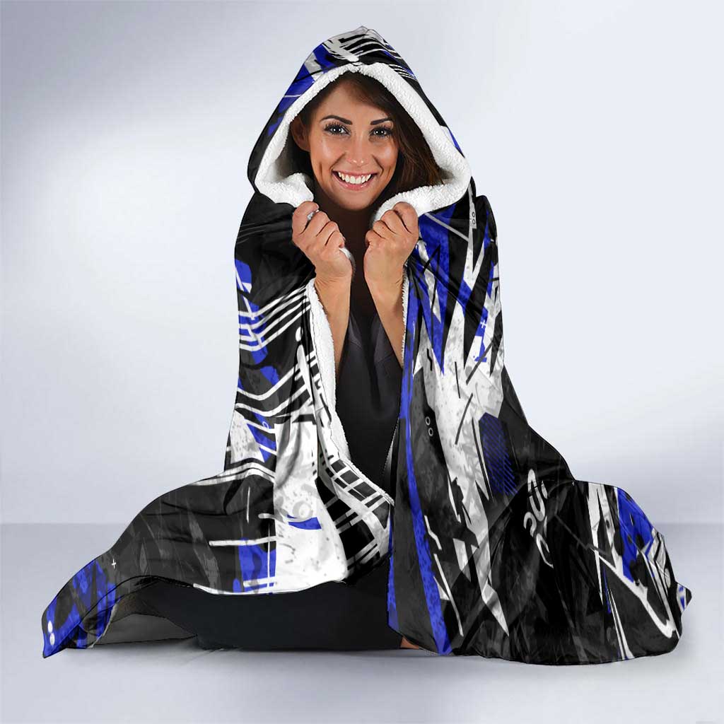 Personalized Canterbury-Bankstown Bulldogs Hooded Blanket Graffiti Grunge Abstract Urban Street Style Design