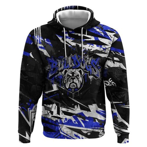 Personalized Canterbury-Bankstown Bulldogs Hoodie Graffiti Grunge Abstract Urban Street Style Design