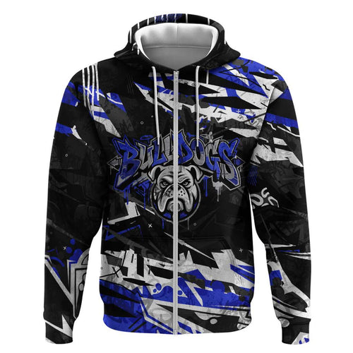 Personalized Canterbury-Bankstown Bulldogs Hoodie Graffiti Grunge Abstract Urban Street Style Design
