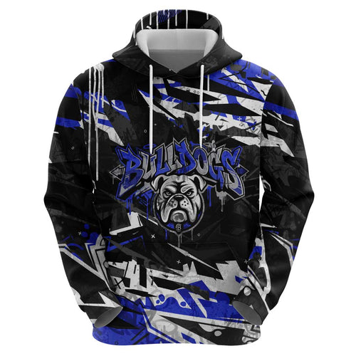 Personalized Canterbury-Bankstown Bulldogs Hoodie Graffiti Grunge Abstract Urban Street Style Design