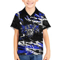 Personalized Canterbury-Bankstown Bulldogs Kid Hawaiian Shirt Graffiti Grunge Abstract Urban Street Style Design