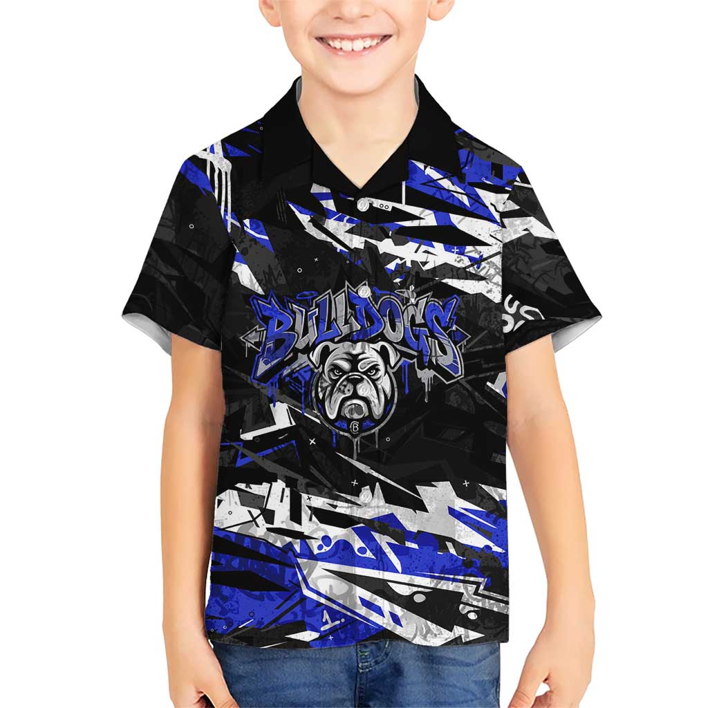 Personalized Canterbury-Bankstown Bulldogs Kid Hawaiian Shirt Graffiti Grunge Abstract Urban Street Style Design