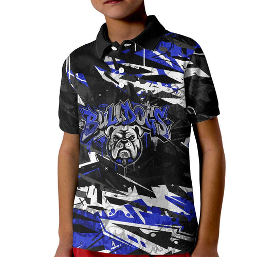 Personalized Canterbury-Bankstown Bulldogs Kid Polo Shirt Graffiti Grunge Abstract Urban Street Style Design