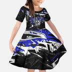 Personalized Canterbury-Bankstown Bulldogs Kid Short Sleeve Dress Graffiti Grunge Abstract Urban Street Style Design
