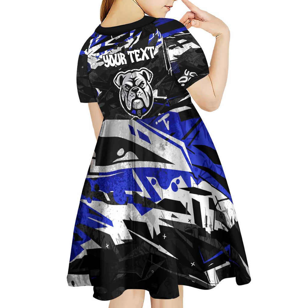 Personalized Canterbury-Bankstown Bulldogs Kid Short Sleeve Dress Graffiti Grunge Abstract Urban Street Style Design