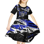 Personalized Canterbury-Bankstown Bulldogs Kid Short Sleeve Dress Graffiti Grunge Abstract Urban Street Style Design