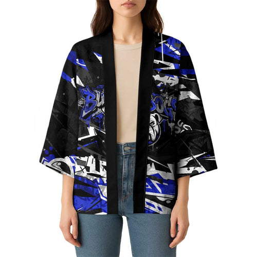 Personalized Canterbury-Bankstown Bulldogs Kimono Graffiti Grunge Abstract Urban Street Style Design