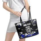 Personalized Canterbury-Bankstown Bulldogs Leather Tote Bag Graffiti Grunge Abstract Urban Street Style Design