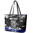 Personalized Canterbury-Bankstown Bulldogs Leather Tote Bag Graffiti Grunge Abstract Urban Street Style Design