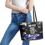 Personalized Canterbury-Bankstown Bulldogs Leather Tote Bag Graffiti Grunge Abstract Urban Street Style Design